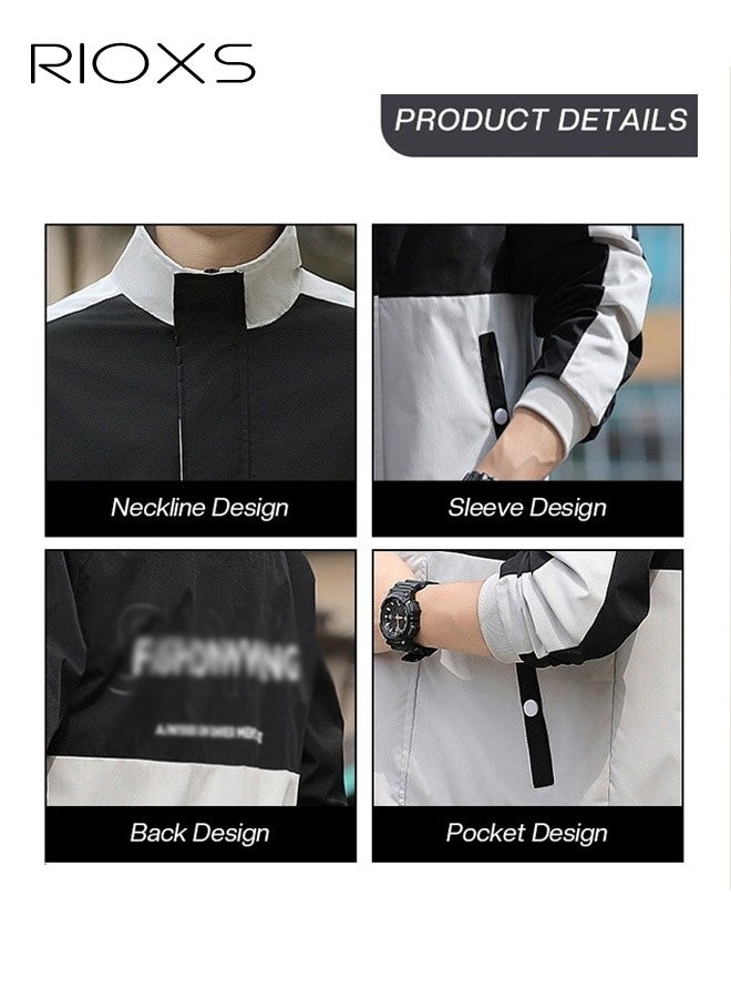 ريوكس تصميم أنيق لطوق رفع وسحابة كاملة والأصداف والحاشية للحصول على جيوب جانبية ملائمة أكثر ملاءمة لتخزين الأشياء الشخصية بشكل ملائم سترات ذات تصميم كلاسيكي للربيع والخريف والشتاء، مثالية للملابس غير الرسمية، الأعمال، المواعيد والحفلات أو الأنشطة الخارجية مثل التنزه، التنزه، الركض، ركوب الدراجات، الجولف، السفر وهلم جرا. - Image 3